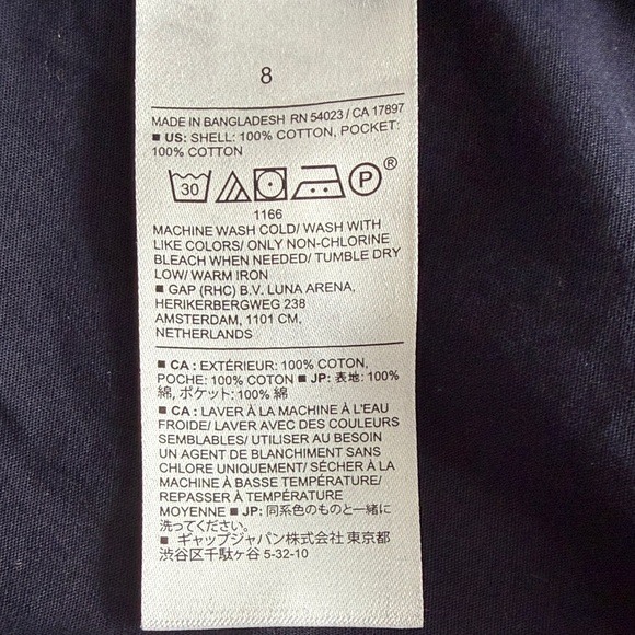 Banana Republic 100% Cotton Navy Blue Full Skirt - Size 8 Classic, Timeless ❤️ - Picture 6 of 6